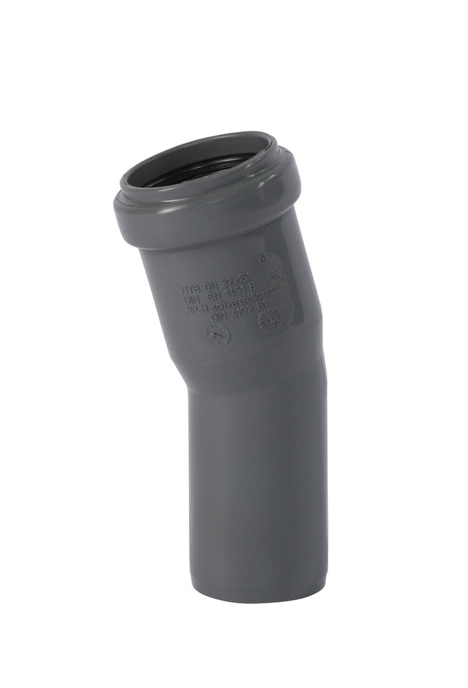 Ostendorf Kunststoffe HT-Safe B bocht 15° PP D 90 mm grijs