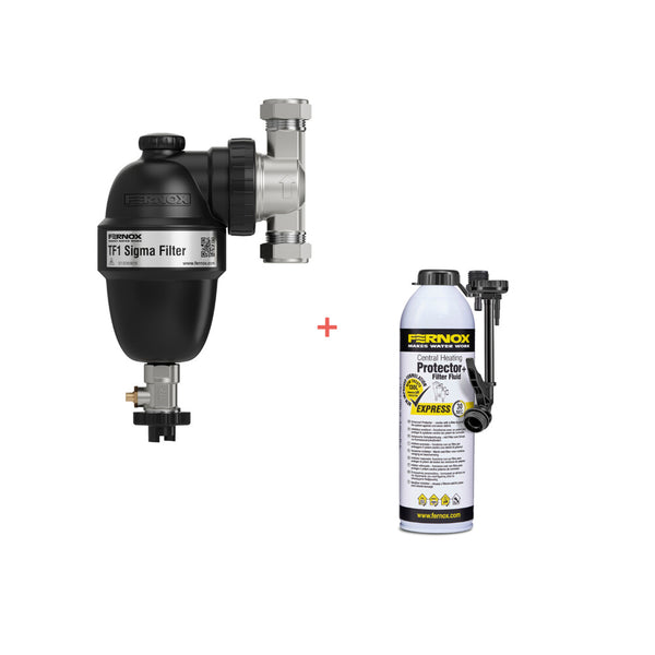 Fernox TF1 Sigma filter 22mm met beschermer + F9 filtervloeistof Express