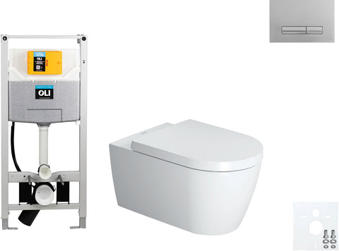 Wallfix OLI hangwc Starck me softclose glam mat CHROOM, wc-inbouwframes — SKU DESCO-726944