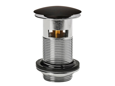 Wirquin Quick Clac wastafelplug 75mm met overloop messing/zwart