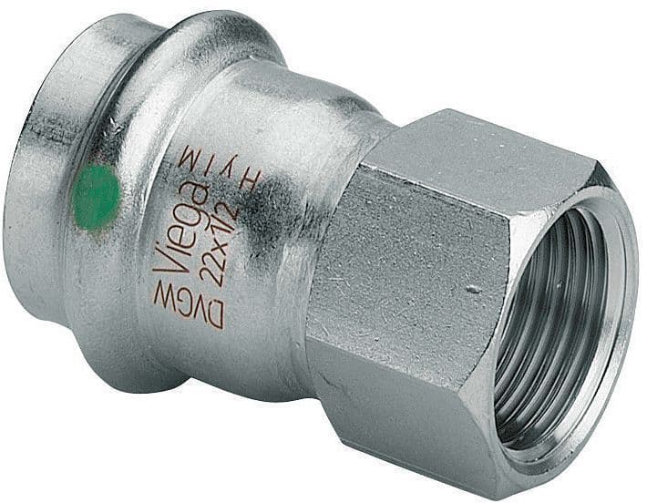 Puntstuk 15MM 1/2"F sanpress inox Viega