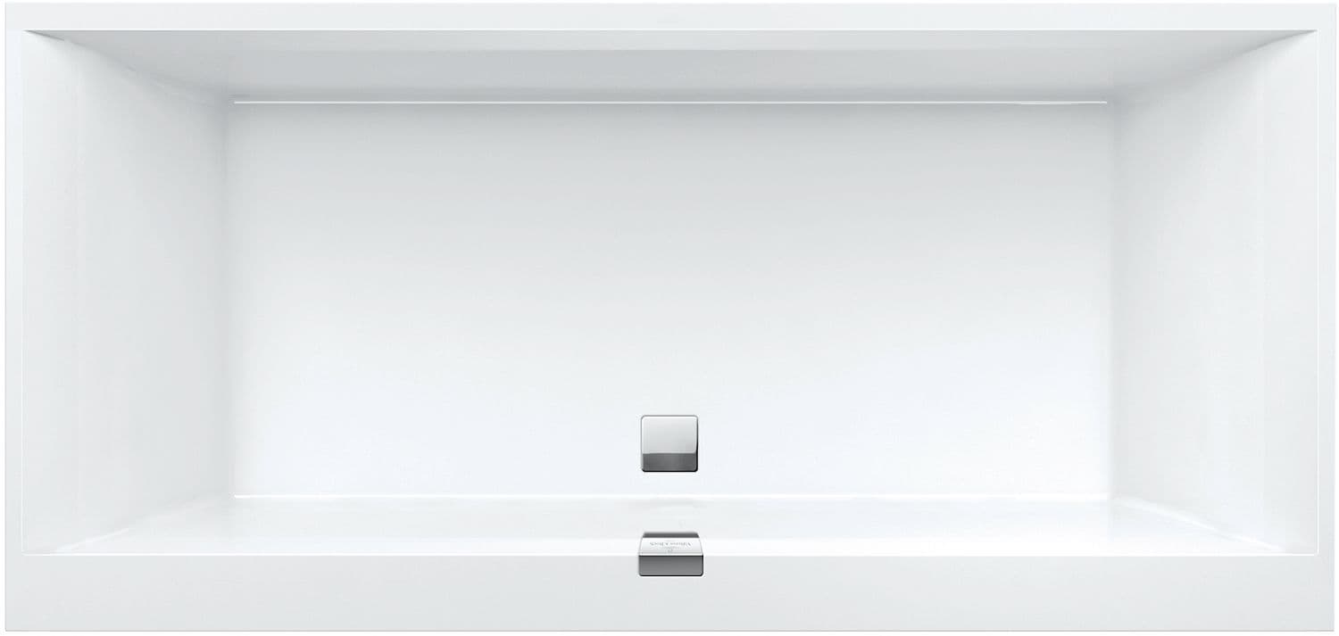 Bad quaryl Square Edge 12 VB 190X90 inclusief poten+automatische sluiting wit