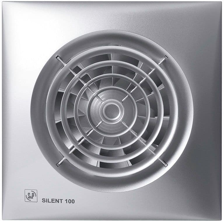 Badkamerventilator + timer SILENT-100 crz Silver s&p
