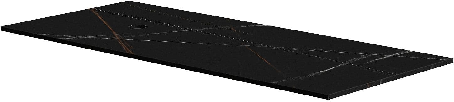 TABLET KERAMISCH MARMER PURO B120 H1,2 1AFVOERGAT LINKS BAMBOO BLACK