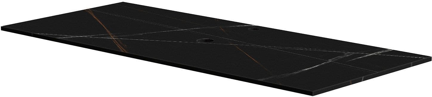 TABLET KERAMISCH MARMER PURO B120 H1,2 1AFVOERGAT/KRAANGAT BAMBOO BLACK
