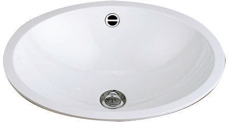 Inbouw lavabo EB.0425 425X325MM zonder kraanvlak +overloop wit