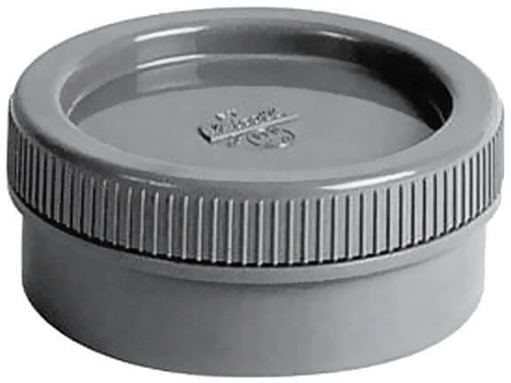PVC STOP MET SCHROEFDEKSEL GRIJS 75MM