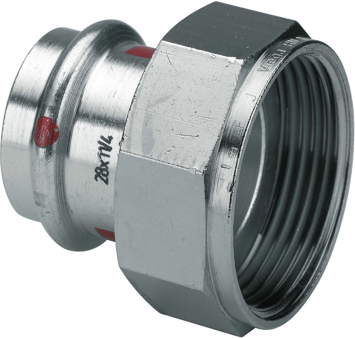 2 Delige rechte koppeling 28MM.5/4"F prestabo Viega