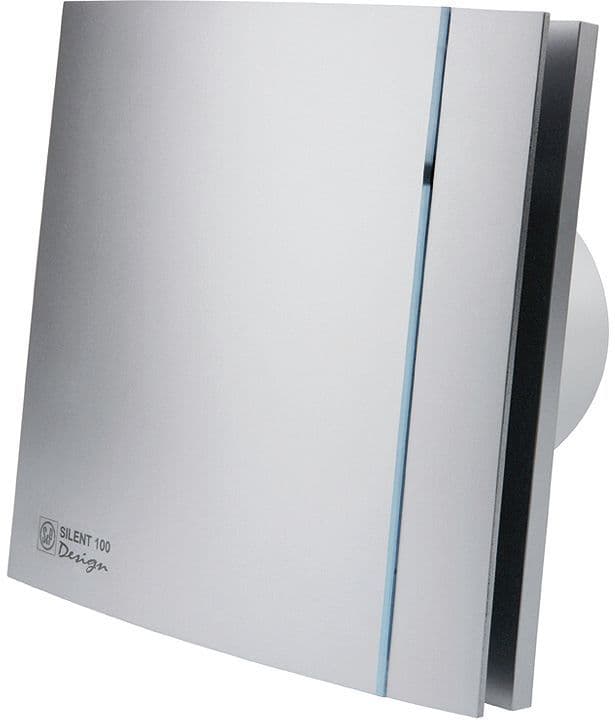 Badkamerventilator + regelbare hygrostaat SILENT-100 chz Silver design s&p