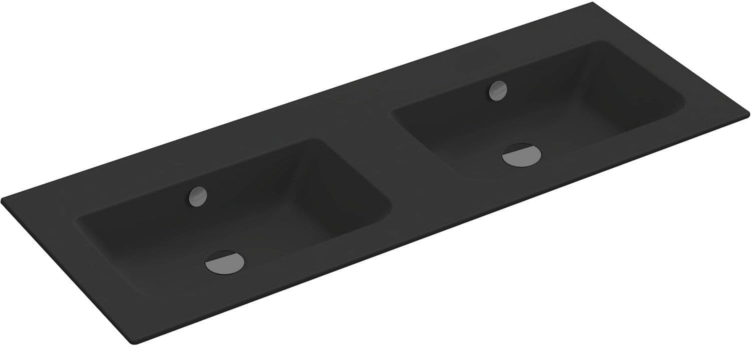 DUBBELE LAVABO ALANO CATALANO CATAGLAZE+ 122X46CM PORSELEIN MAT ZWART