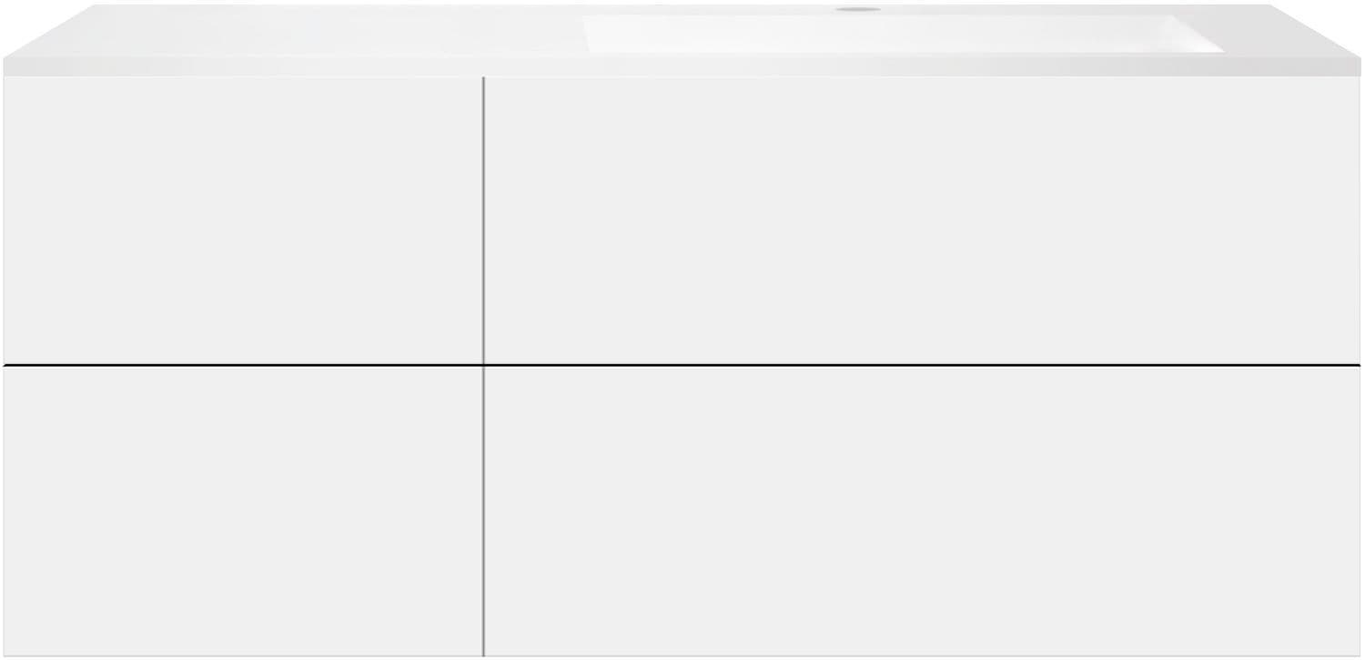 ONDERBOUW COFFEE 4 LADES 140 MAT WIT+WASTAFEL RECHTS KUNSTMARMER WIT