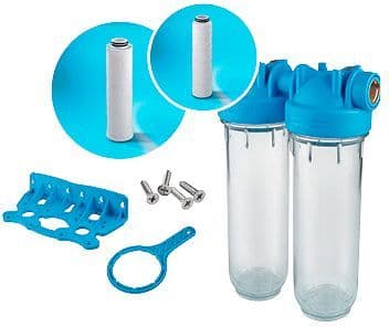 Duplex filtre Fin + carbone actif pour eau de pluie durlem kit