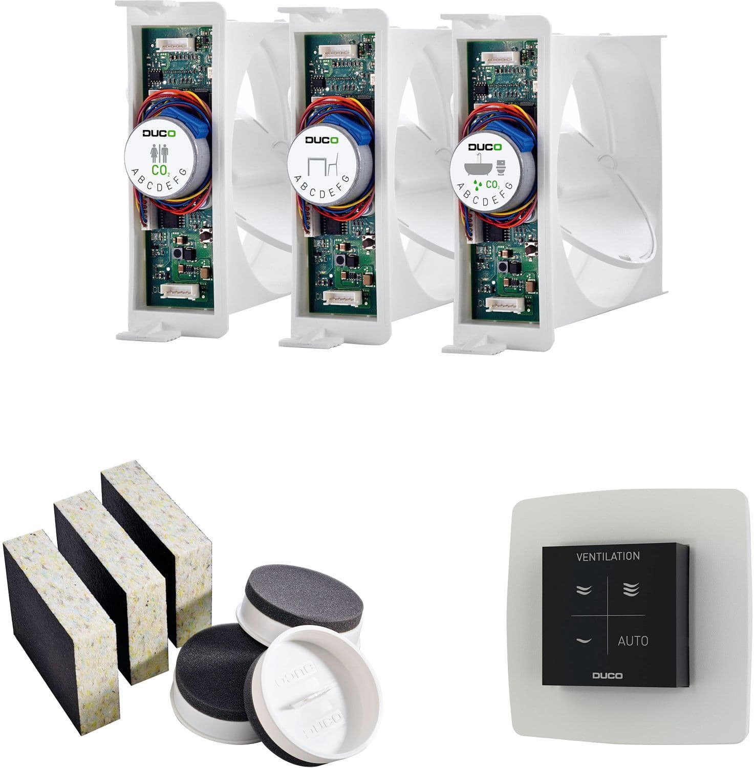 Basispakket voor DucoBox Focus zwart/wit
