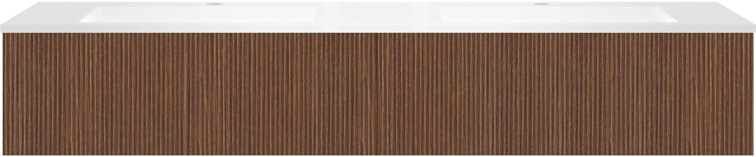 Onderbouw COFFEE 2 lades 180 duo notelaar smartline+dubbele wastafel kunstmarmer wit