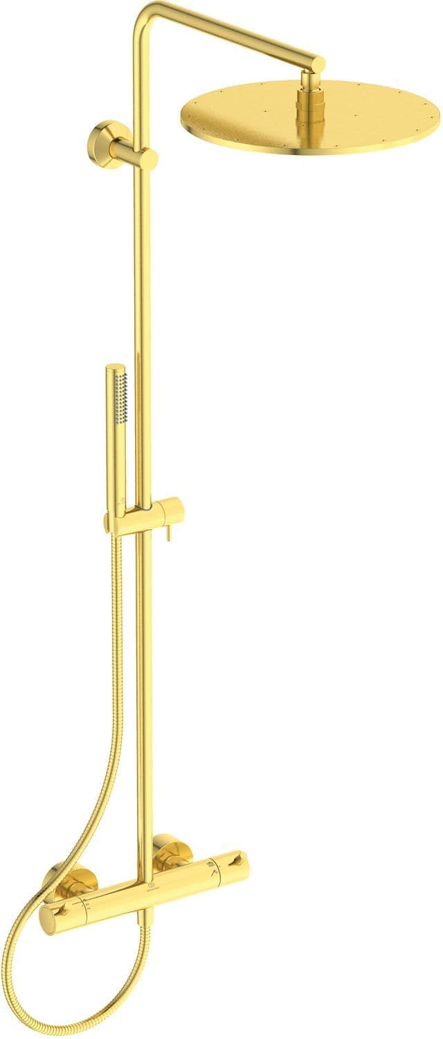 Douchezuil met thermostaat joy Ideal Standard diameter 300MM brushed gold 12LITER/MINUUT
