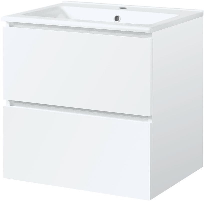 Onderbouw 2 lades+wastafel Ice 60CM wit