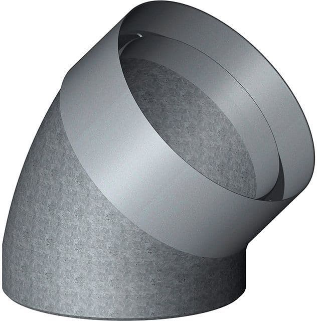 Geisoleerde bocht+koppeling d-ventilatie 180-210MM 45° epp