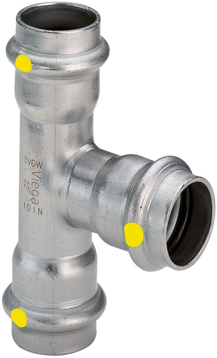T 15MM Sanpress inox gas Viega