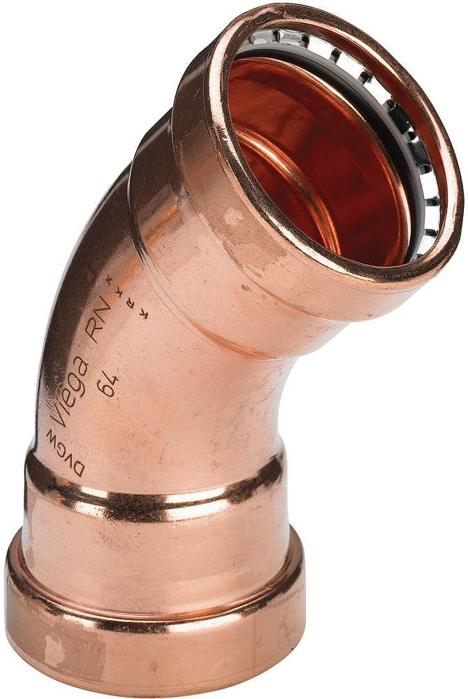 Koper elleboog 45°FF 64MM profipress Viega