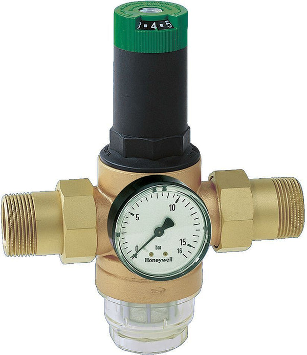 Waterdrukregelaar met manometer braukmann Honeywell 1/2"M