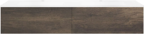 Onderbouw COFFEE 2 lades 160 duo kastanje Decor truffel +dubbele wastafel mat wit