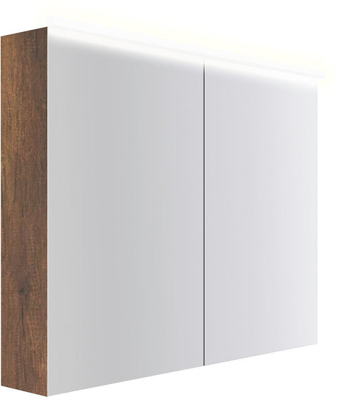 Spiegelkast COFFEE 2 deuren 1000MM 4250K eik Decor roest, badkamermeubelen — SKU DESCO-193077