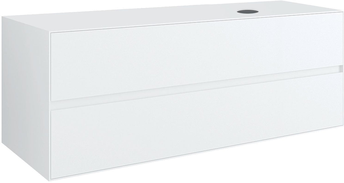 ONDERBOUW 2LADES+TABLET VOOR OPBOUWLAVABO RECHTS TENSO 140CM ZONDER KRAANGAT WIT