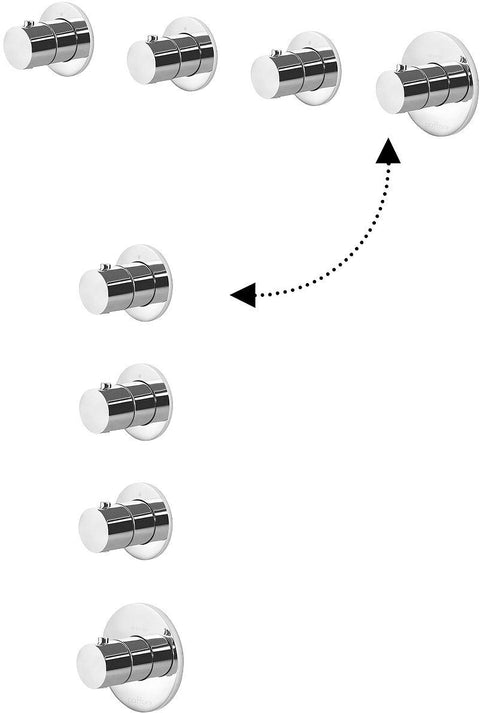 Afwerkset voor thermostatische bad/douchemengkraan (3UIT) paffoni horizontale of verticale