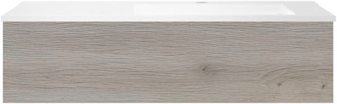 Onderbouw Coffee 1 lade 120 eik decor zilver+wastafel kunstmarmer rechts wit, badkamermeubelen — SKU DESCO-191910