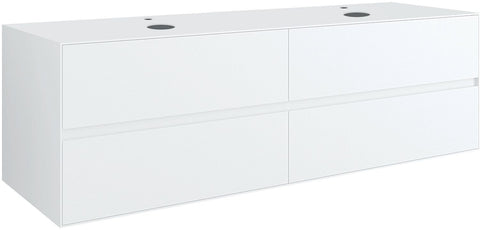 Onderbouw 4LADES+TABLET voor 2 opbouwlavabos tenso 160CM +kraangat wit