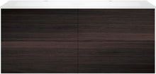 SOUS MEUBLE COFFEE 4 TIROIRS 140 DUO CHENE DECOR MOKKA +DOUBLE LAVABO BLANC MAT