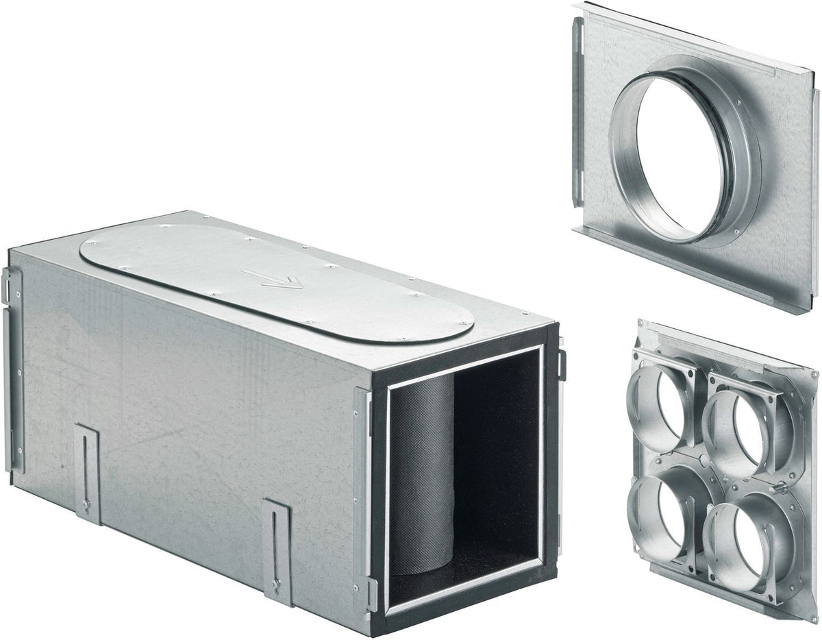 Kit ComfoWell 220 silencer met Eindplaat DN125 en motageplaat 4XDN90 Zehnder