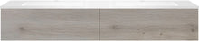 SOUS MEUBLE COFFEE 2 TIROIRS 180 CHENE ARGENT +DOUBLE LAVABO EN MARBRE SYNTHETIQUE BLANC MAT