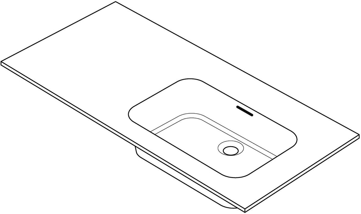 TABLET COMBO/MOLTO/PURO 125X50CM 1 LAVABO RECHTS SOLID WIT