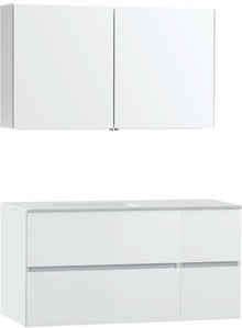 MEUBEL MOLTO POEDERWIT 125 LINKS SOLID SPIEGELKAST