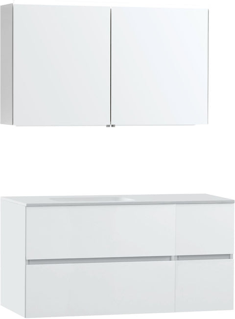 MEUBEL MOLTO POEDERWIT 125 LINKS SOLID SPIEGELKAST