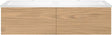 SOUS MEUBLE COFFEE 2 TIROIRS 120 CHENE CLASSIQUE +DOUBLE LAVABO EN MARBRE SYNTHETIQUE BLANC