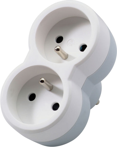 Domino dubbele stekker 2X2P+A16A wit