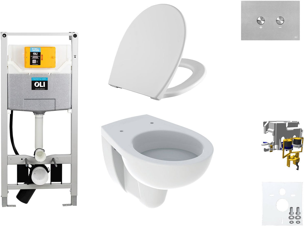 WALLFIX OLI HANGWC BASTIA D600 SOFTCLOSE + LIFT-OFF  BLINK INOX