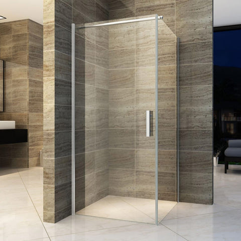 Aloni douchecabine - draaideur en zijwand - 800 X 800 X 1900MM - chroom - helder glas, douchecabines — SKU MB-15629-18664, EAN 5404024102743