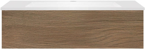 Onderbouw COFFEE 1 lade 100NOTELAAR Decor fluweel+wastafel kunstmarmer mat wit, badkamermeubelen — SKU DESCO-191892