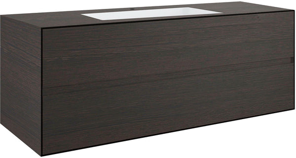 Onderbouw 2 lades+onderbouwlavabo centraal tenso 140CM +kraangat wenge