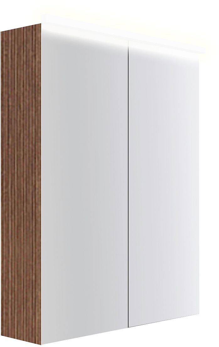 Spiegelkast COFFEE 2 deuren 600MM 4250K notelaar Decor Smartline
