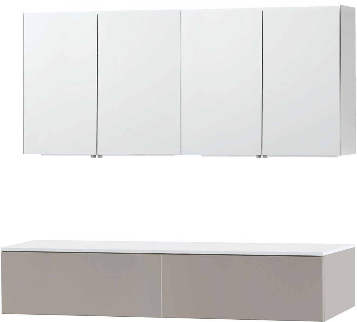 MEUBEL PURO DUO GRIJS 160 1 LADE SOLID OPBOUW SPIEGELKAST