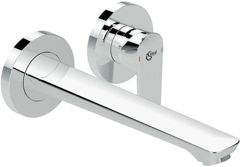 Afwerset 1GREEP mengkraan lavabo muur connect air is 225MM chroom