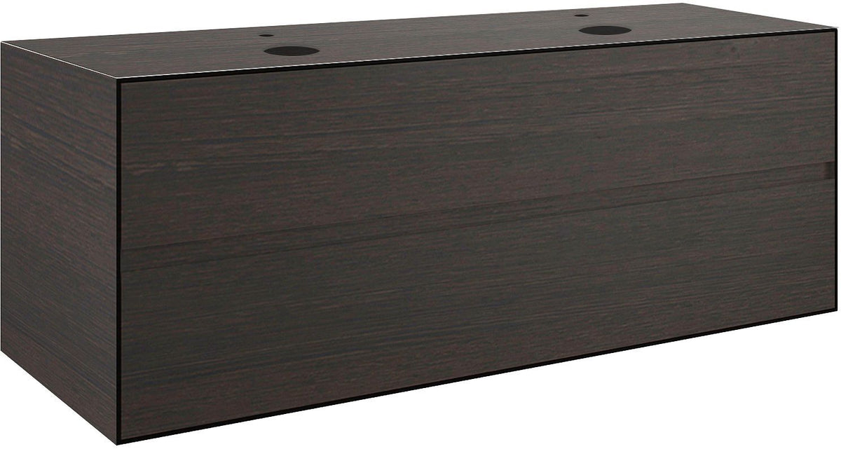Onderbouw 2LADES+TABLET voor 2 opbouwlavabos tenso 140CM +kraangat wenge