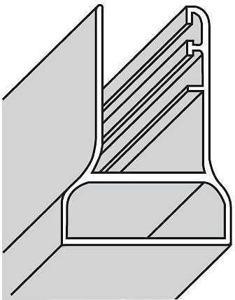 Verbredingsprofiel lift novellini 15MM voor draaideur/vast paneel links/rechts chroom