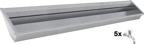Muurwasgoot sanilav intersan 300CM Rvs 5 koud water kranen