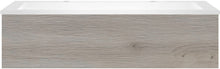 SOUS MEUBLE COFFEE 1 TIROIR 120 CHENE ARGENT + LAVABO 2 TROUS ROBINET EN MARBRE SYNTHETIQUE BL.M