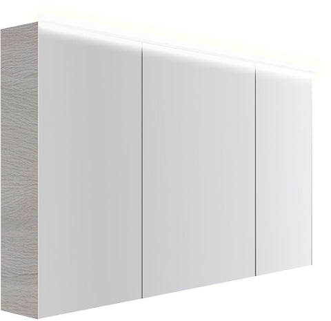 Spiegelkast COFFEE 3 deuren 1400MM 4250K eik Decor Zilver, badkamermeubelen — SKU DESCO-193097